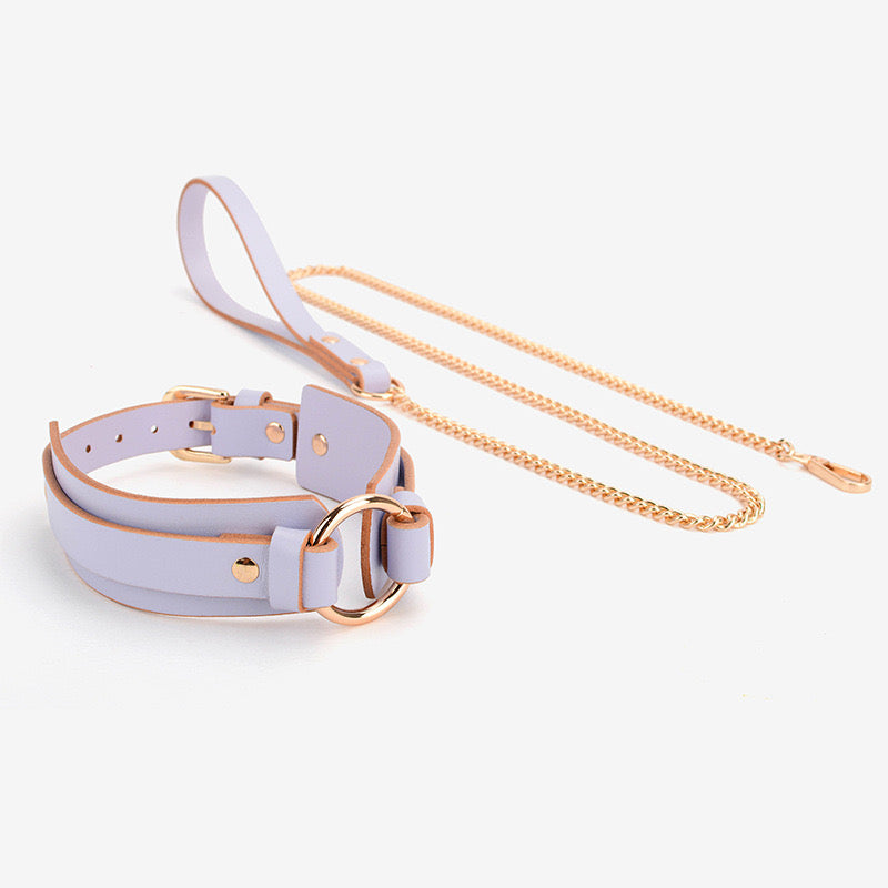 Leather Collar With Ring