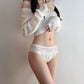 White Lace Crotchless Panty