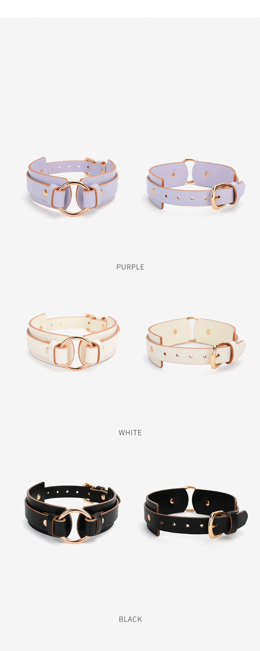 Leather Collar With Ring