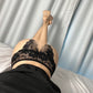 Black Lace Crotchless Panty