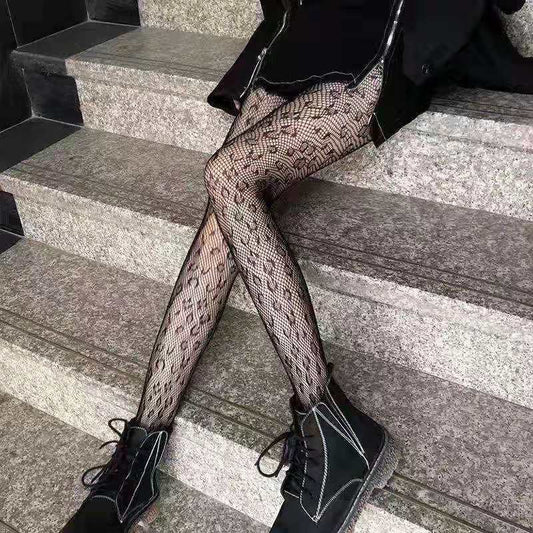 Black Leopard Print Pantyhose Stockings